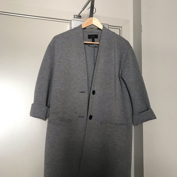 J. Crew Drapey Heather Gray Coat - Picture 3 of 7